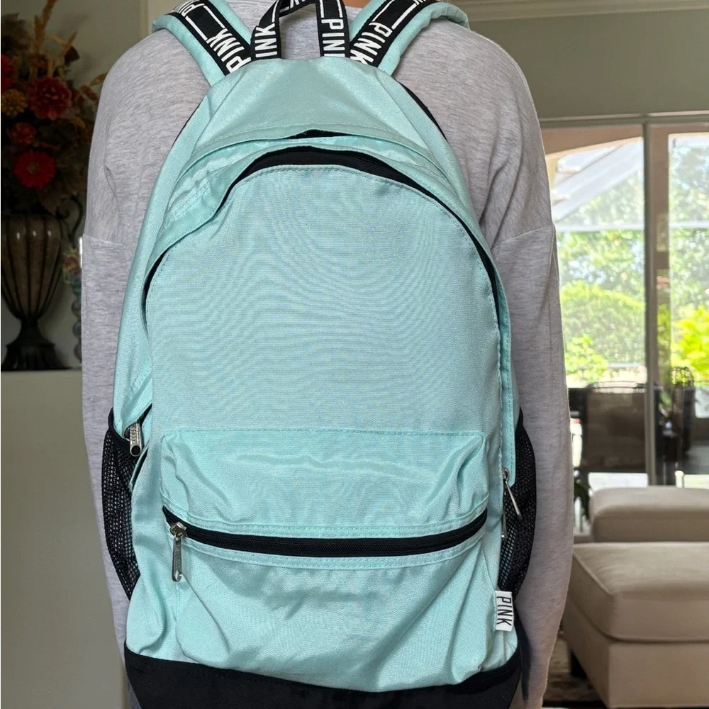 PINK Victoria's Secret Teal and Black Bag with Modern Design - Picture 10 of 16
